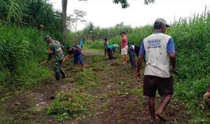 kolaborasi-babinsa-dan-petani-bersihkan-jalan-sawah-di-yosowilangun-lumajang